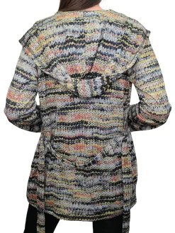 Clay Hooded Wrapped Hacci Cardigan Set