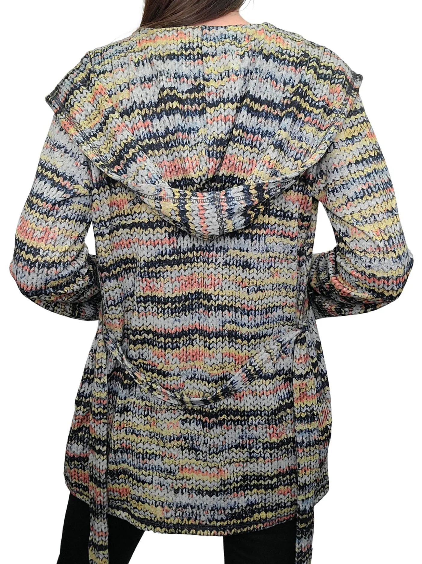 Clay Hooded Wrapped Hacci Cardigan Set