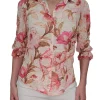 Collared Dusty Blouse with 3/4 Smocked Sleeves