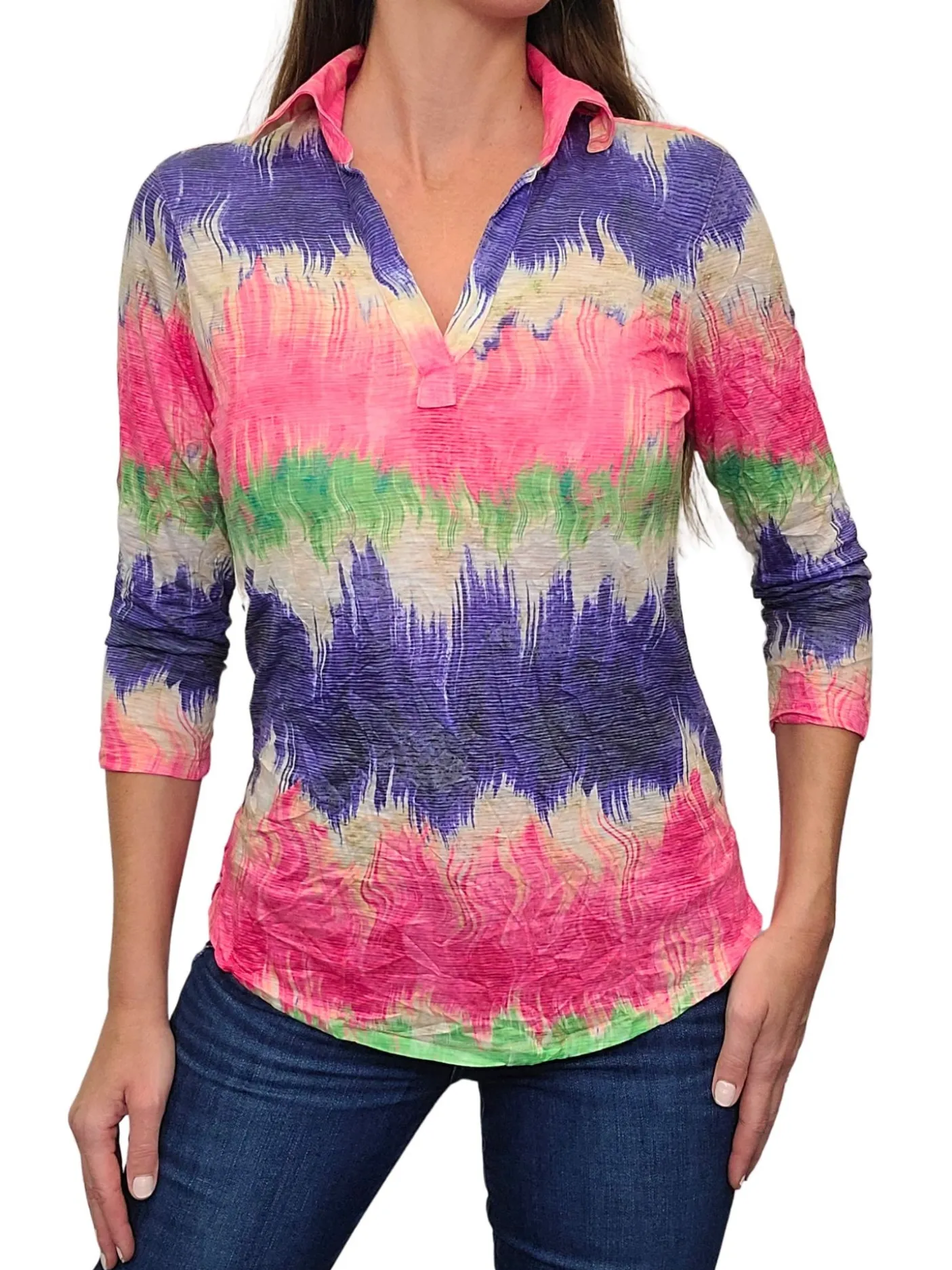 Crushed 3/4 Sleeve Candy Polo