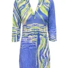 Crushed 3/4 Sleeve Cold Polo Dress