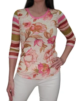 Crushed 3/4 Sleeve Crew Neck 'Dusty'