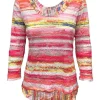 Crushed 3/4 Sleeve Sedona Crew Neck