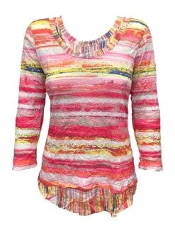 Crushed 3/4 Sleeve Sedona Crew Neck