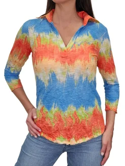 Crushed 3/4 Sleeve Spice Polo