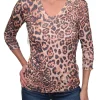 Crushed 3/4 Sleeve Wild V-Neck