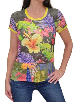 Crushed Army Tee with Cuffed Sleeve