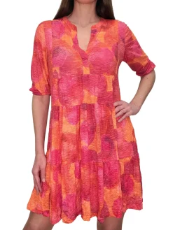Crushed Flame 2-Tier Dress