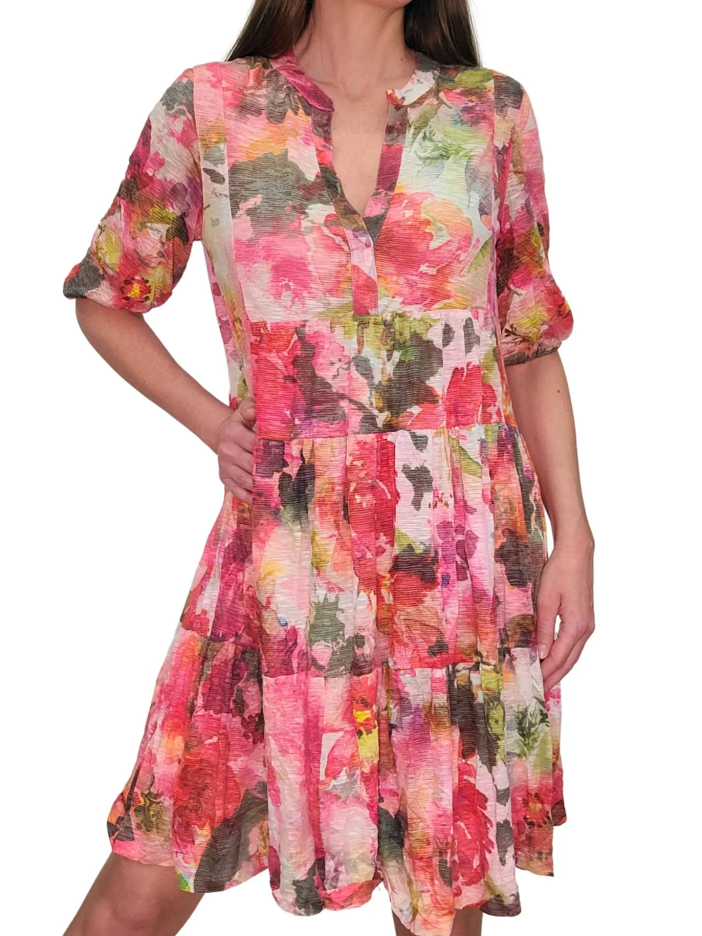 Crushed Flower 2-Tier Dress
