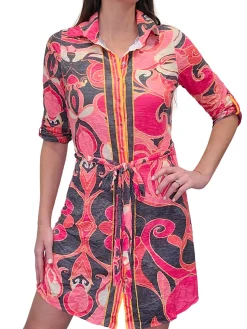 Crushed Front-Tie Bold Dress