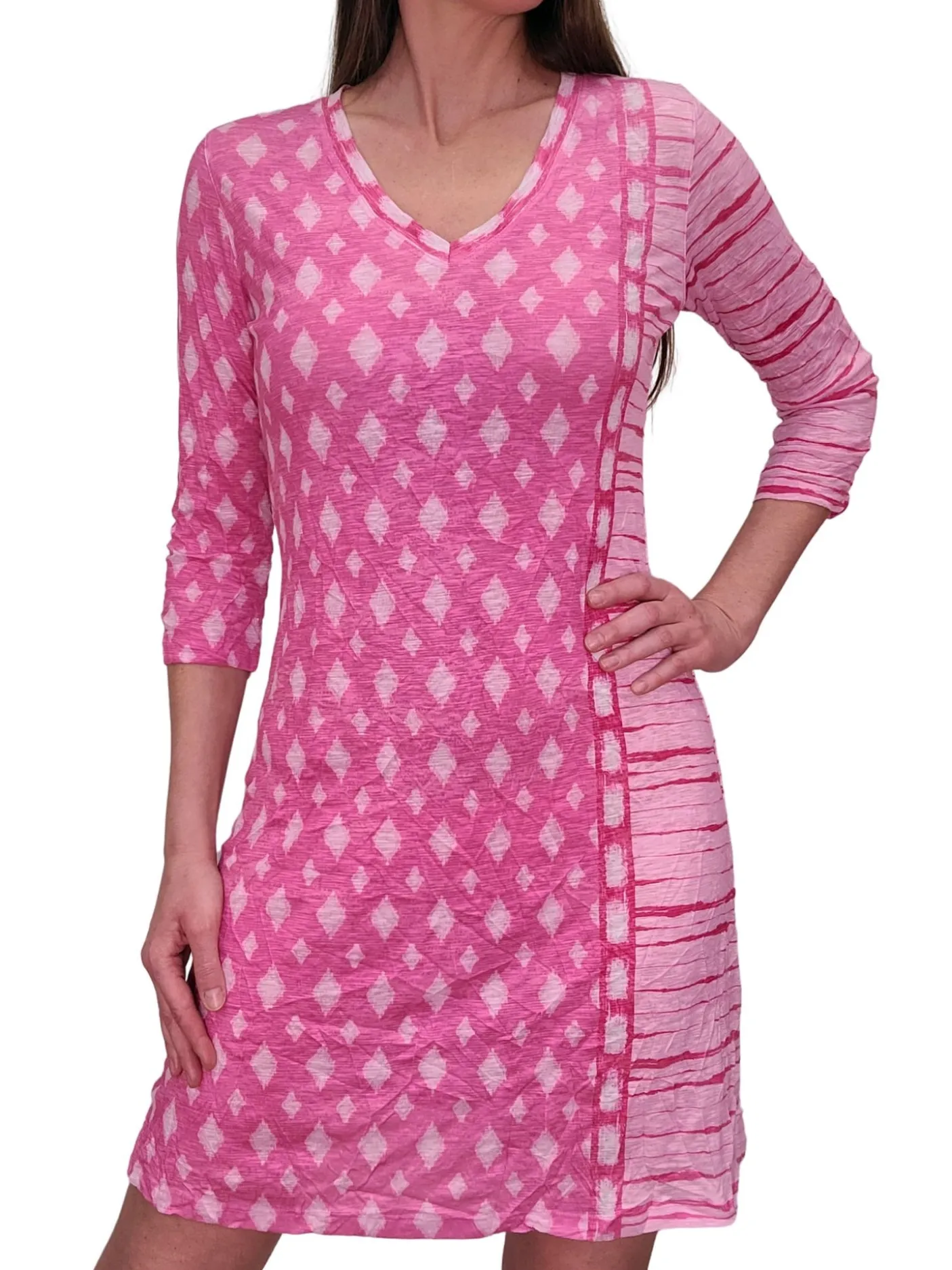 Crushed 'Geo' V-Neck Dress