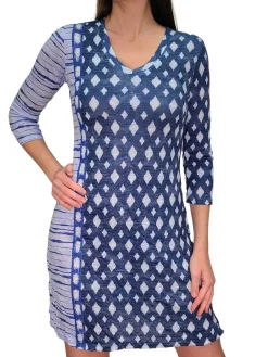 Crushed 'Metric' V-Neck Dress