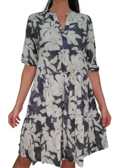 Crushed Navy 2-Tier Dress