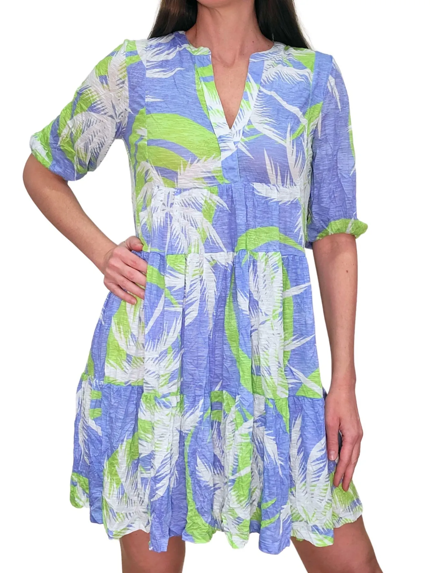 Crushed Peri 2-Tier Dress