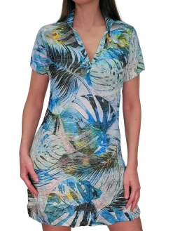 Crushed Short Sleeve 'Sunrise' Polo Dress