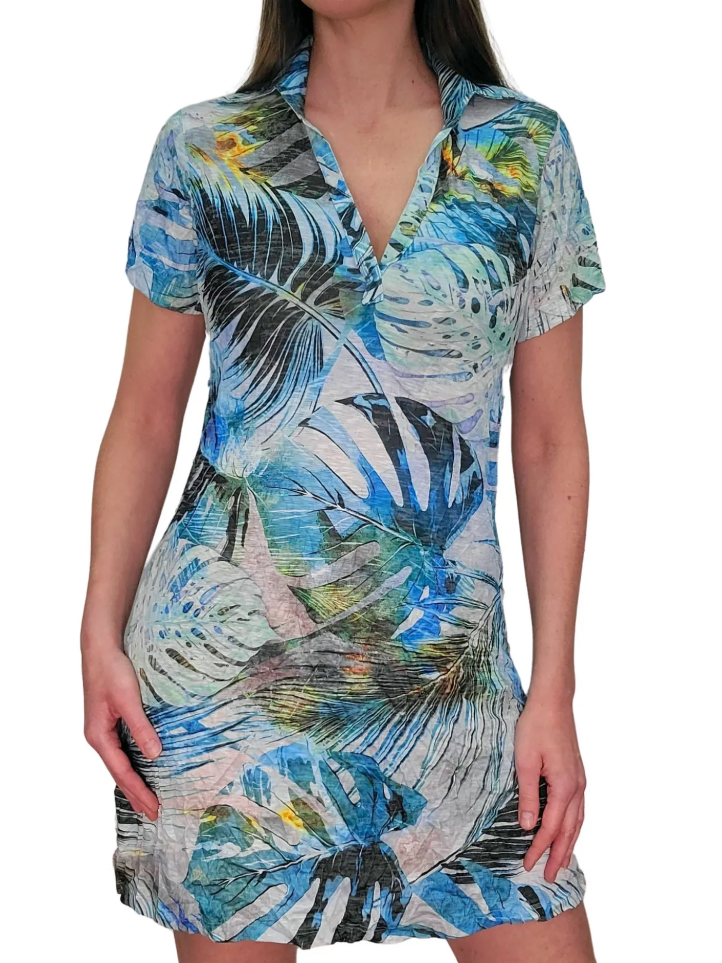Crushed Short Sleeve 'Sunrise' Polo Dress