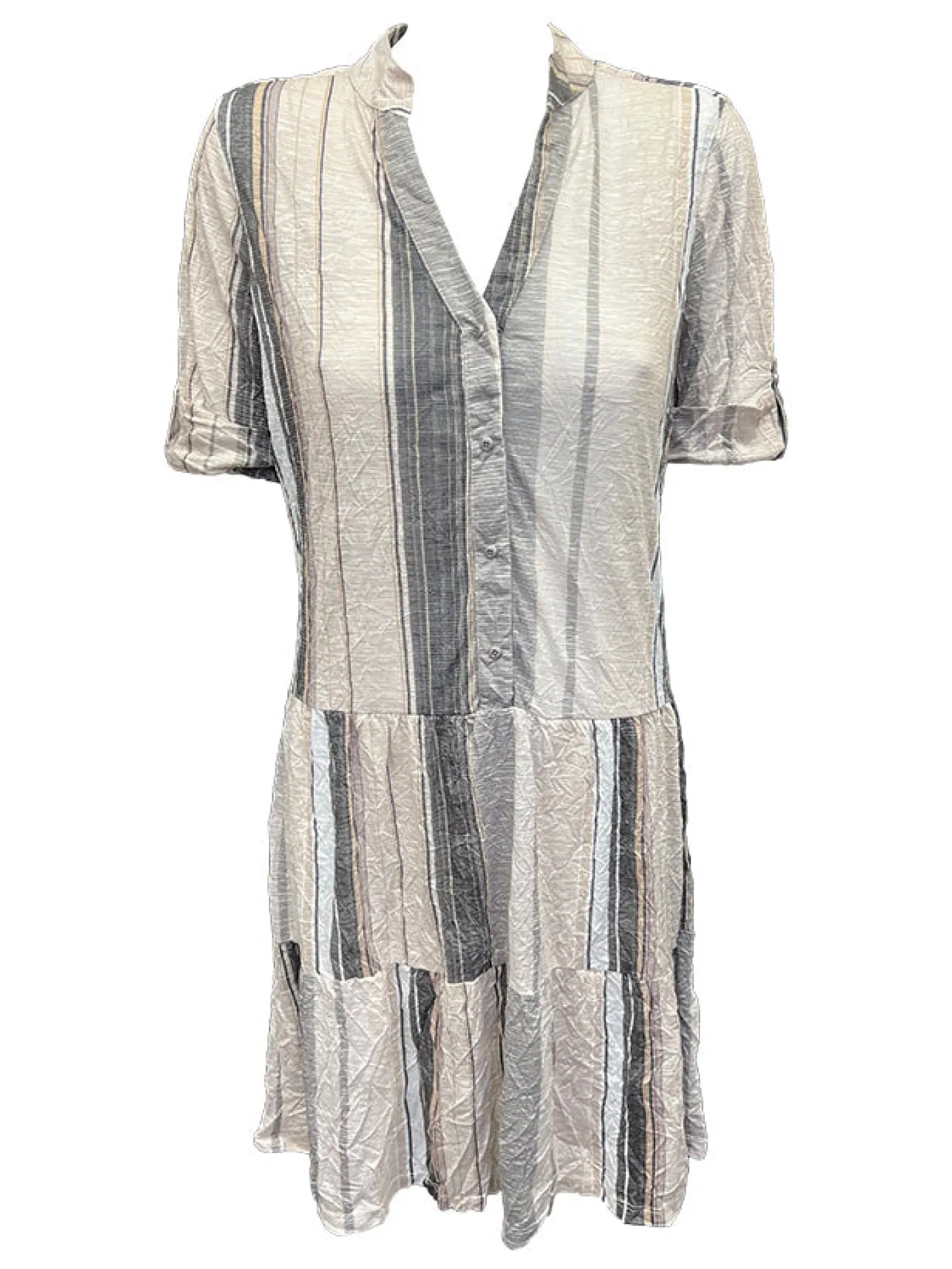 Crushed Stone Drop-Waist Dress