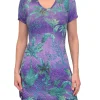 Crushed V-Neck Lapis Dress