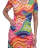 Crushed V-Neck Zag Dress