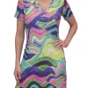 Crushed V-Neck Zig Dress