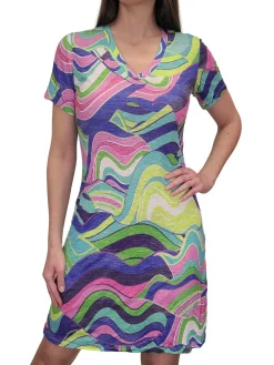 Crushed V-Neck Zig Dress