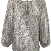 Earth Pleated Sleeve Peasant Blouse