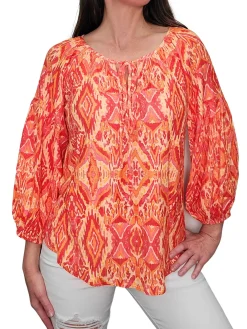 Icon Pleated Sleeve Peasant Blouse