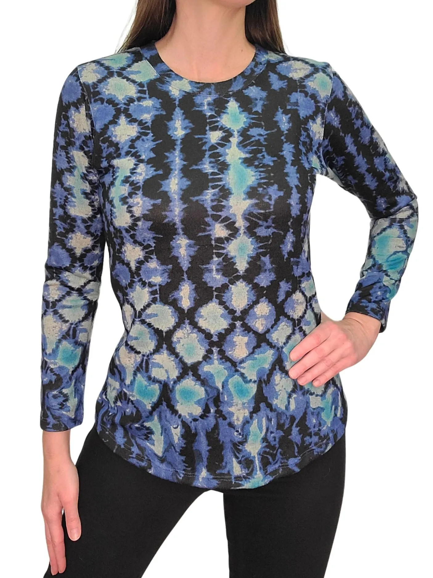 Long Sleeve Hacci Wind Crew Neck