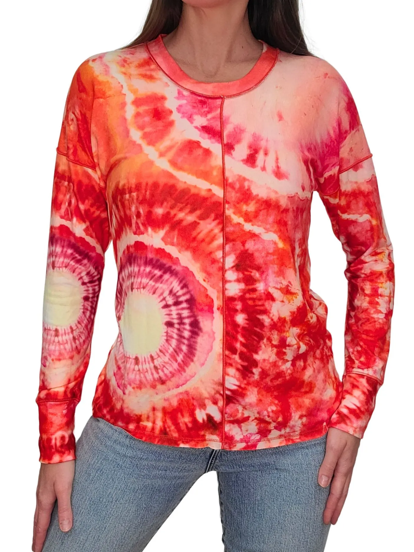 Long Sleeve 'Lava' Crew Neck w/Front-Seam