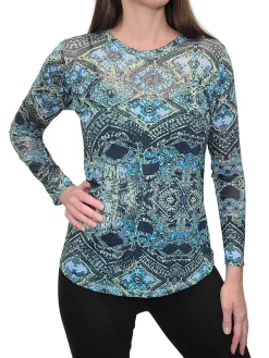 Long Sleeve Mesh 'Lagoon' Tee