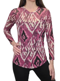 Long Sleeve Mesh 'Magenta' Tee