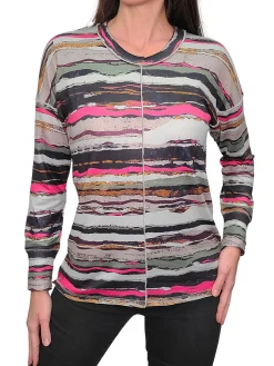 Long Sleeve 'Paint' Crew Neck w/Front-Seam