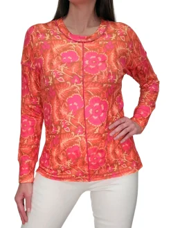 Long Sleeve 'Pansy' Crew Neck w/Front-Seam