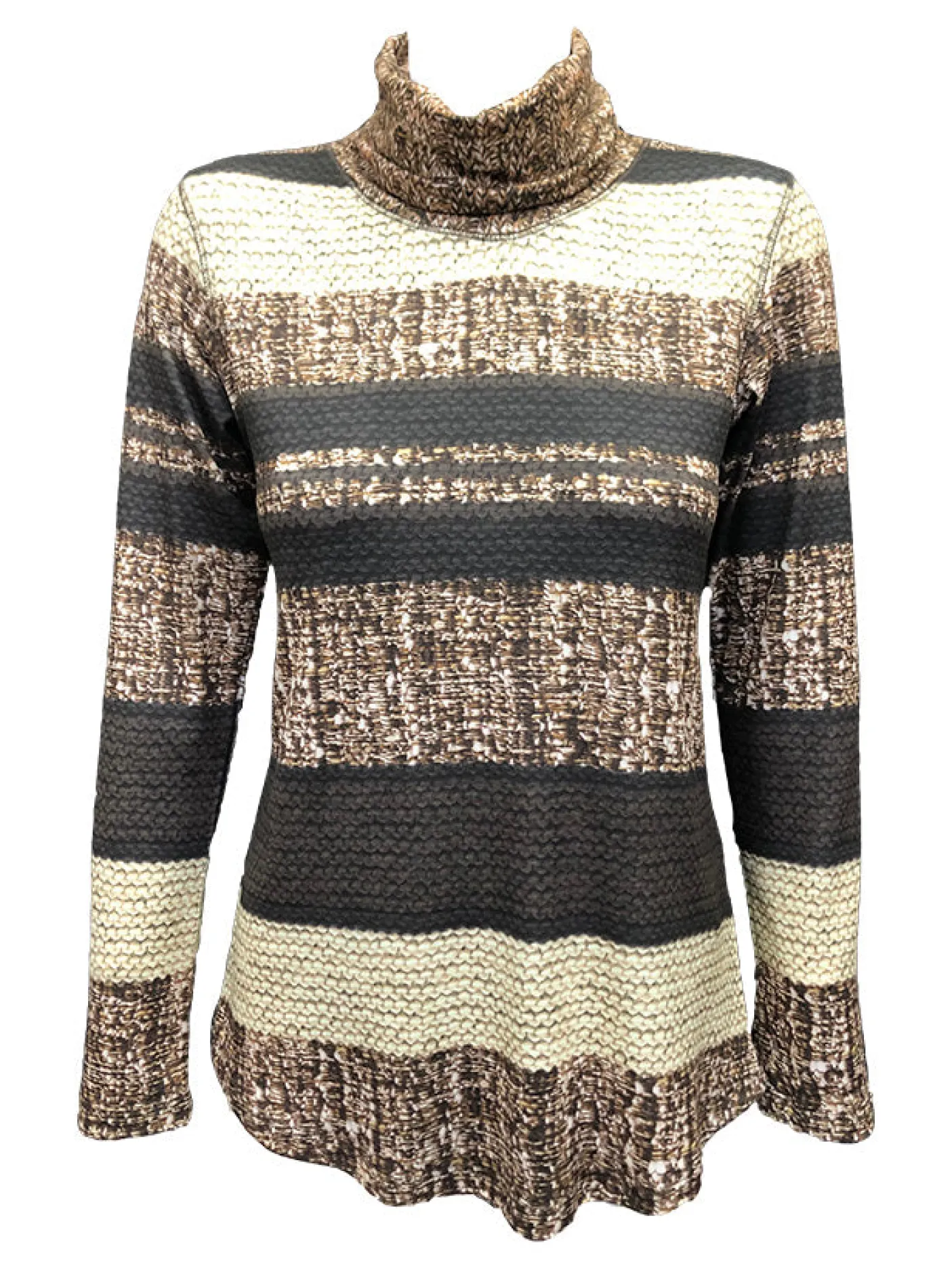 Long Sleeve Wood Turtleneck