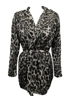 Panther Hooded Wrapped Hacci Cardigan Set