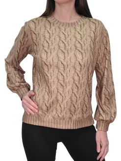Saddle Fleece Bubble Sleeve Sweatshirt