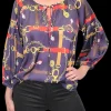 Satin Pleated Sleeve 'Chain' Peasant Blouse