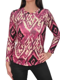 Soft Long Sleeve Magenta Crew Neck