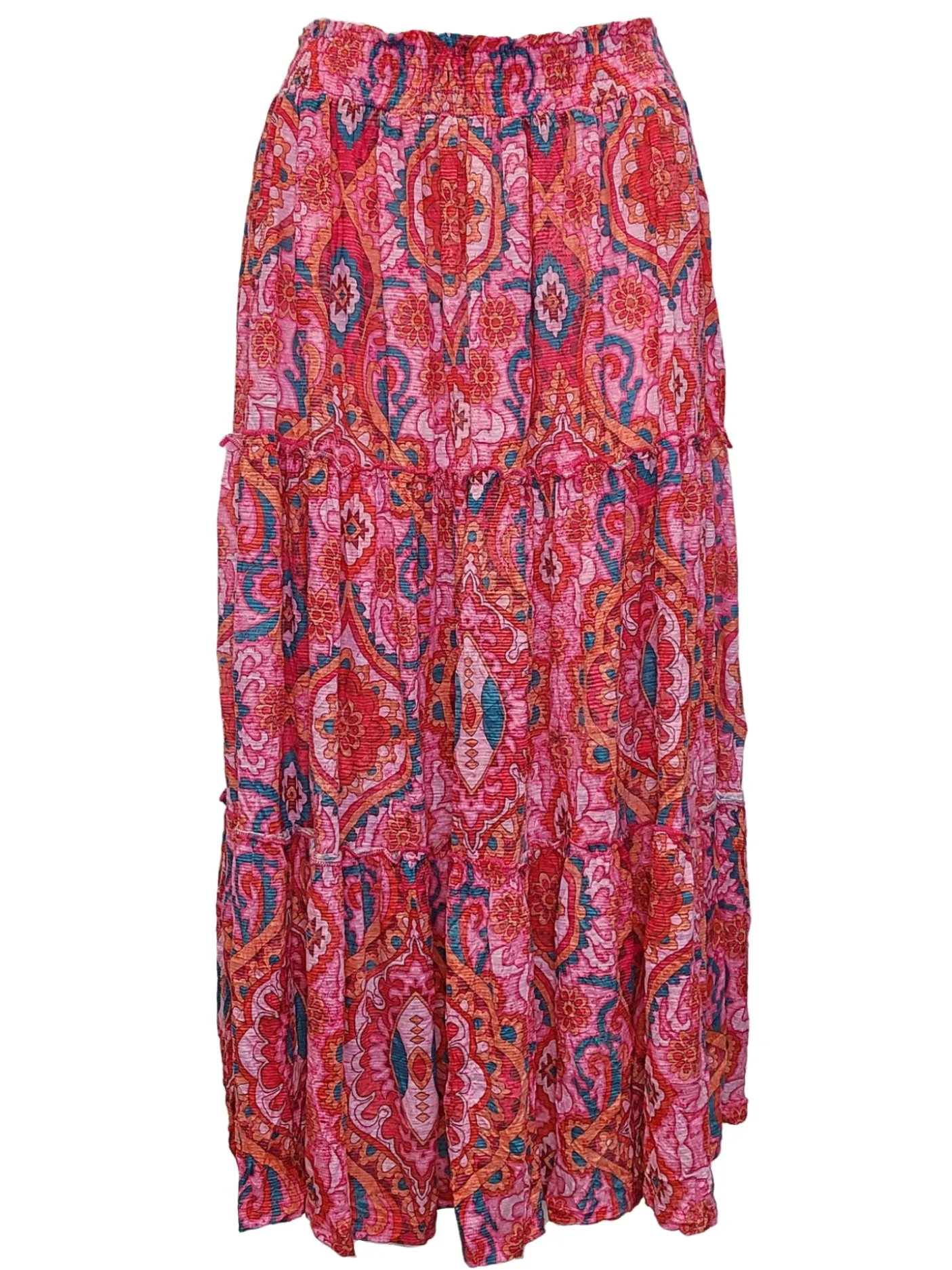 3-Tiered 'Aztec' Skirt with Smocked Waistband