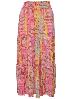 3-Tiered 'Lava' Skirt with Smocked Waistband