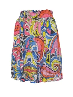 2-Tiered 'Pucci' Skirt with Smocked Waist