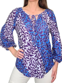 Wind Pleated Sleeve Peasant Blouse